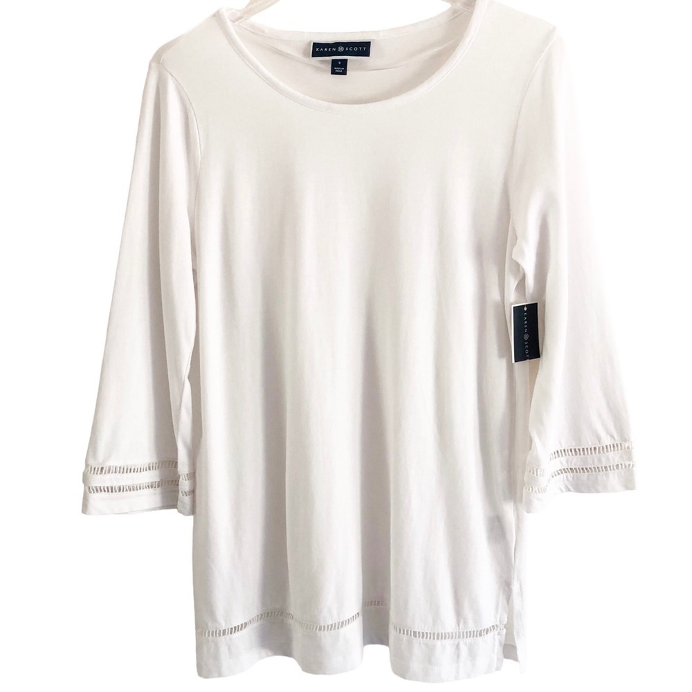 Karen Scott NWT White Pullover Size Small